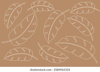 Pattern of leaf elements and silhouettes of plant leaves, ornamental patterns for using in invitation cards, ornaments, wedding invitations, fabric, etc. Handmade drawing. Vector illustration.