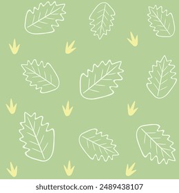 pattern of leaf and grass. good for kids clothes and tote bag