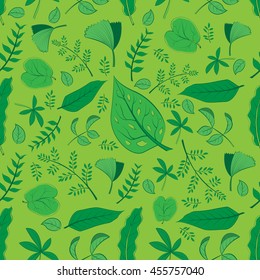 pattern leaf green background seamless