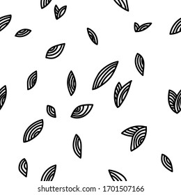 Pattern with leafs. Boho template. Doodle decor element for your design and other. Vector image, clipart, editable details.