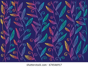  Pattern with  leaves and branches.