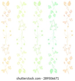 pattern with leaves and branches, vector illustration