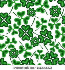 Pattern from the leaves of the clover to St. Patrick's Day. Vector illustration
