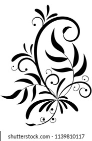 pattern leaves curls decoration tattoo pattern vector