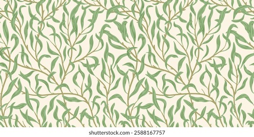 The pattern with leaves is drawn by hand. vector illustration