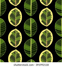 Pattern with leaves of ficus