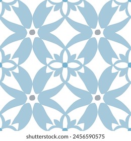 pattern of leaves and flowers blooming on a blue background
