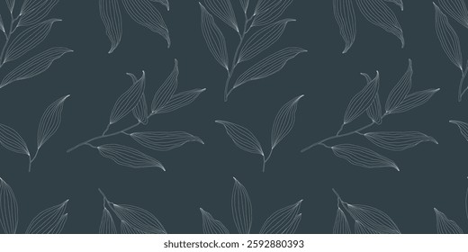 The pattern with leaves and flowers is drawn by hand. vector illustration