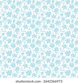 The pattern with leaves and flowers is drawn by hand. vector illustration