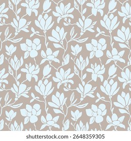 The pattern with leaves and flowers is drawn by hand. vector illustration