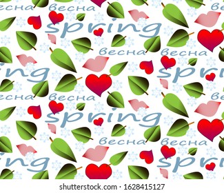 pattern of leaves, flowers, lips and words: translating "spring"