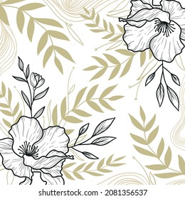 Pattern leaves flowers nature abstraction lines