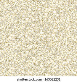 Pattern of leaves with a golden hue, seamless, can be used as decoration, design presentations, business cards, substrates.