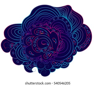 Pattern Leaves Gradient Multicolor, Abstract, Vector Illustration EPS10