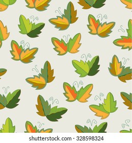 Pattern leaves green graphic design. Vector Illustrator