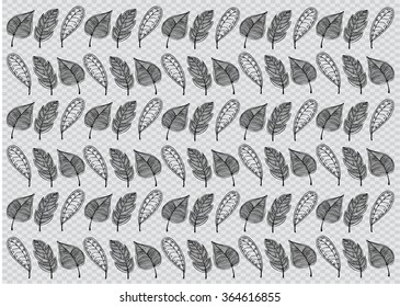 Pattern with leaves. Hand drawing illustration.
