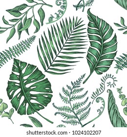 Pattern with leaves. Invitation with plants, branches.