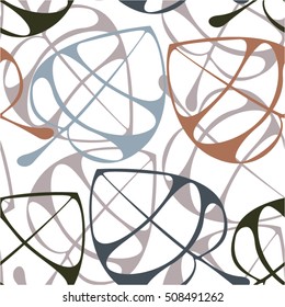 Pattern of leaves, nature, mesh, seamless vector background.