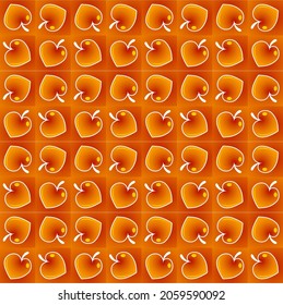 Pattern of leaves on a yellow background