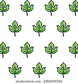 Pattern leaves pixel art design background