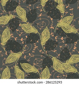 The pattern of leaves. Seamless.