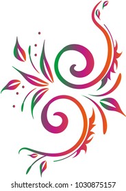 pattern leaves spiral stamen vector