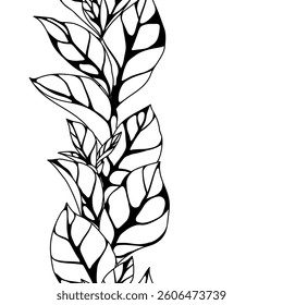 Pattern with leaves. Spring or summer stylized foliage.