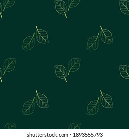 Pattern with leaves of trees. Can be used to decorate wrapping paper, bags, wallpaper, fabric.