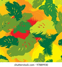 pattern from the leaves of tropical trees and palms