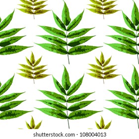 Pattern with leaves, vector