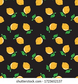 Pattern of a lemon. Image of a lemon slice repeated. Editable modular image.