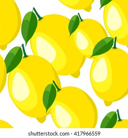 Pattern with lemon and leaves.