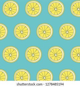 Pattern Lemon on Pastel colour background, Vector