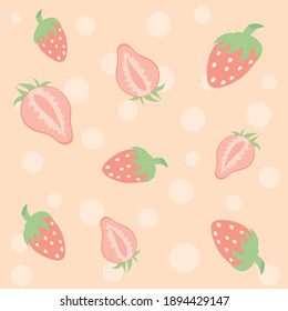 Seamless Pattern Cartoon Strawberries Colorful Vector Stock Vector ...