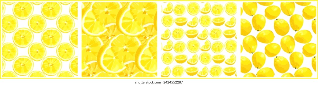 Pattern with lemons. Delicious citrus pattern. Vector illustration.