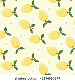 pattern with lemons and flowers