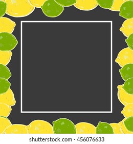 Pattern of Lemons and Limes. Citrus Seamless pattern. Background pattern 