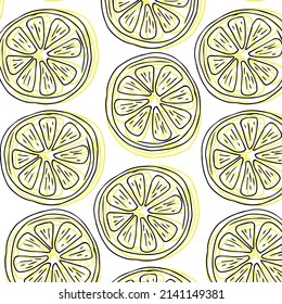 Pattern with lemons. Seamless patterns.