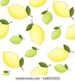 Pattern of lemons. Seamless pattern. Vector illustration