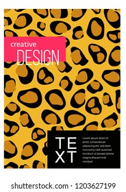 Pattern leopard natural color trendy print exotic illustration. Expressive stripped animal print. Marble texture. Fluid art. For design covers, presentation, invitation, annual reports, posters