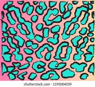 Pattern leopard trendy print blue and pink color exotic illustration