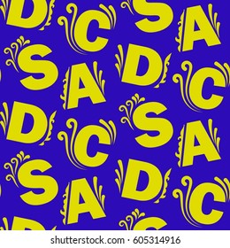 The pattern of a letter. Alphabet background. Vector.