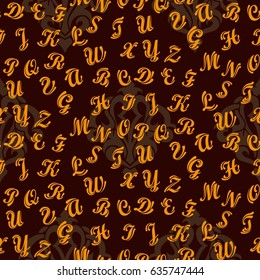 The pattern of a letter. Alphabet background. Vector.