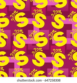 The pattern of a letter. Alphabet background. Vector.