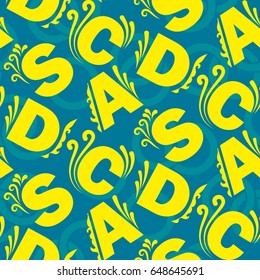 The pattern of a letter. Alphabet background. Vector.