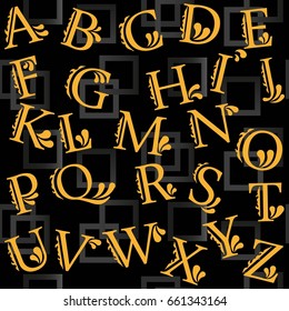 The pattern of a letter. Alphabet background. Vector.