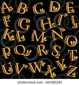 The pattern of a letter. Alphabet background. Vector.