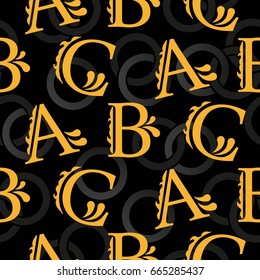 The pattern of a letter. Alphabet background. Vector.