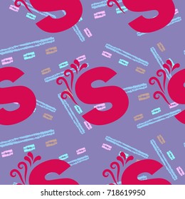 The pattern of a letter. Alphabet background. Vector.
