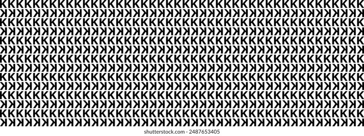 Pattern letter K, Abstract Geometric, Illustration, vector, alternating overlapping, orderly arrangement background, black and white, banner, website. 